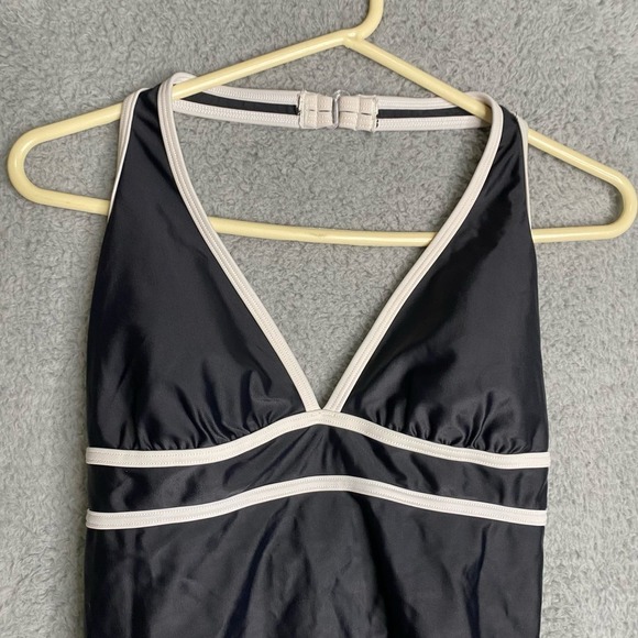 Speedo women's black one piece swimsuit competition halter summer padded 10 - Picture 2 of 11